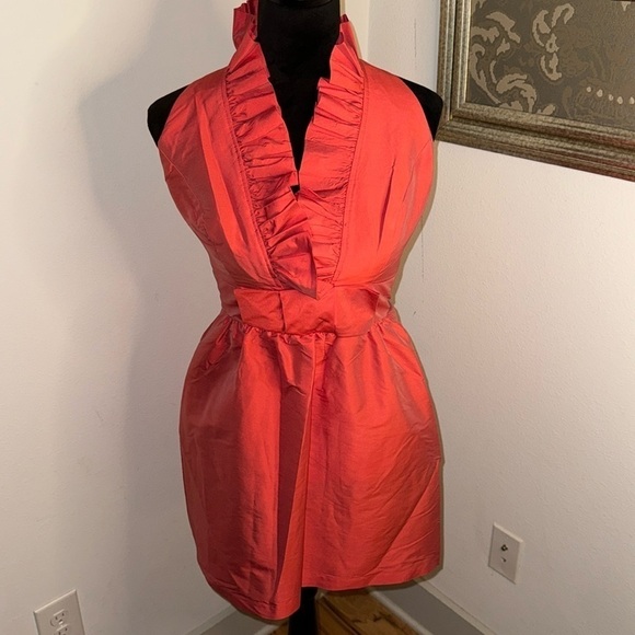 Alfred Sung ruffle Halter Retro style D470 special occasion dress Sz 6 - Picture 1 of 9